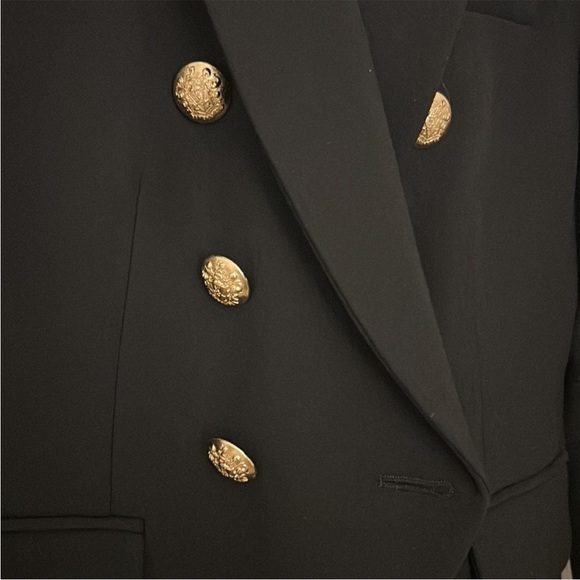 Black VERONICA BEARD Empire Double-Breasted Blazer - Black - Size 2 - Picture 2 of 6